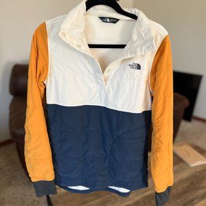 North Face Quarter Zip Color Block Sweater Size Small